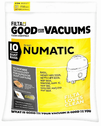 Filta Numatic Vac Bags Henry/ Hetty Pk/10 (C014)