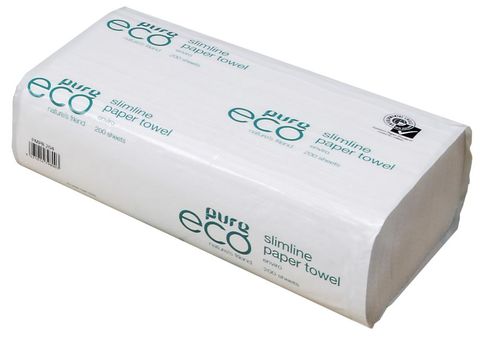 PHP Pure Eco 1ply Slimline Paper Towels Ctn/20