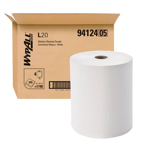KC Wypall 2ply White L20 Heavy Duty Centrefeed Wiper (94124)
