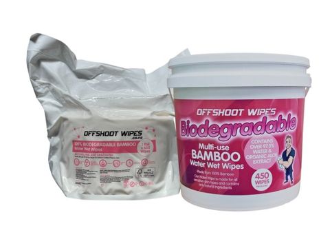 Offshoot Biodegradable Bamboo Water Wet Wipes Bucket/450