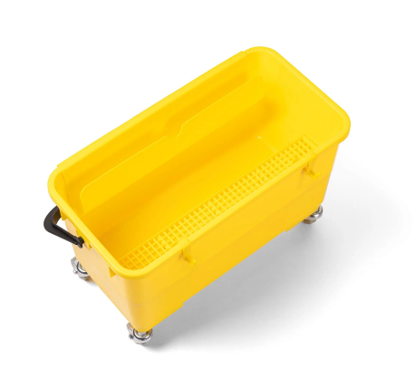Yellow Flat Mop Bucket 22L with wheels