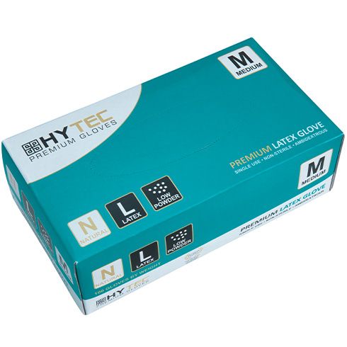 PH Hytec Gloves Latex Low Powder Pk/100