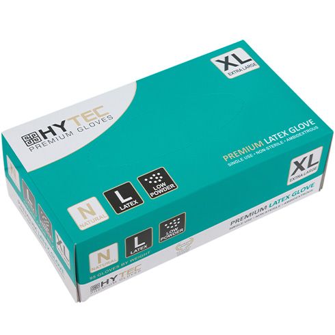 PH Hytec Gloves Latex Low Powder Pk/100