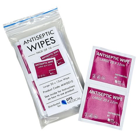 Non-Alcohol Antiseptic Wipes Pkt 10