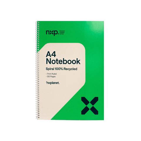 NXP Spiral Notebook Recycled A4 120 Pages