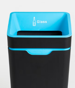 Method Open Lid Recycling Bin Blue Glass 60L