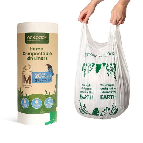 Ecopack Compostable White 27L Bag Roll/20