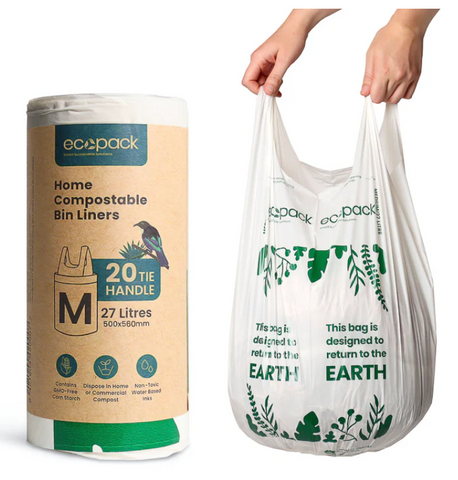 Ecopack Compostable White 27L Bag Roll/20