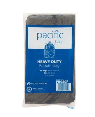 PH Rubbish Bags 80L Black 960x760 30mu Pk/50