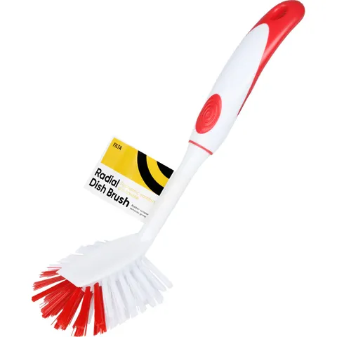 Sabco Soft Grip Round Dish Brush with a scraper