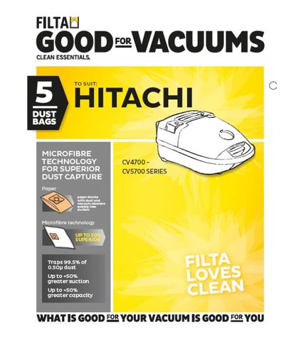 FILTA HITACHI SMS Multi Layered Vacuum Cleaner Bags Pk/5 (F017)