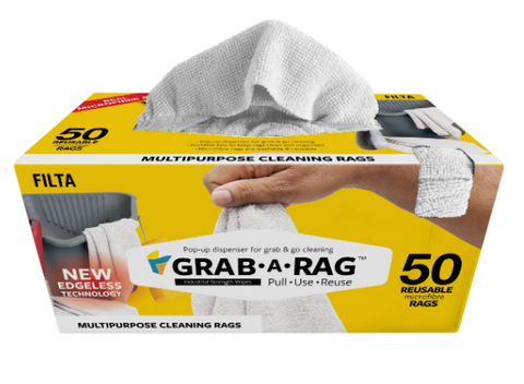 Grab - A - Rag 50PK Microfibre Rags 30x30cm White