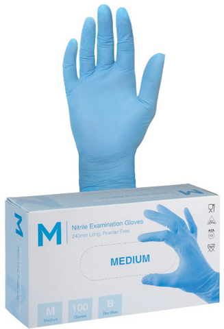 Gloves Nitrile Blue P/Free 3g Pk/100