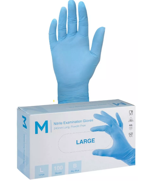 Gloves Nitrile Blue P/Free 3g Pk/100