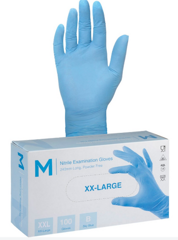 Gloves Nitrile Blue P/Free 3g Pk/100