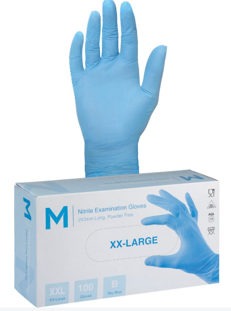 Gloves Nitrile Blue P/Free 3g Pk/100