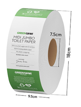 Midi Jumbo Toilet Paper 230m 2 ply Bale/8