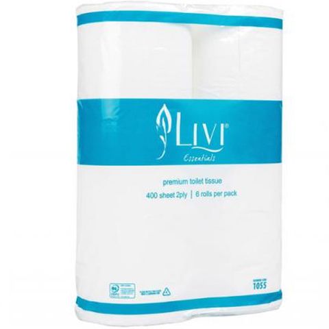 Livi Essentials 2ply Premium 400 Sheet Toilet Roll Bale/36 (1055)