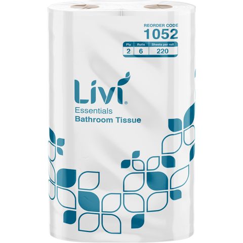 Livi Essentials 2ply 220 Sheet Toilet Tissues Bale/72 (1052)