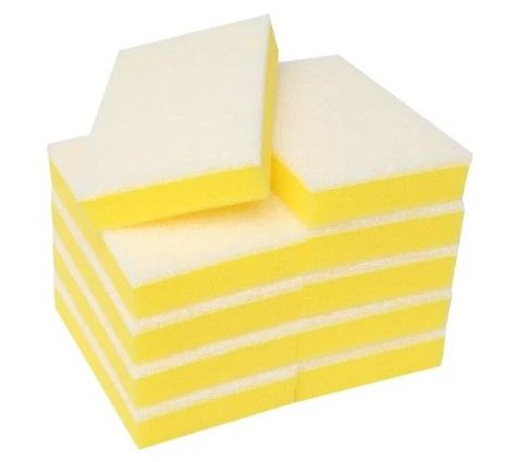 Sponge Scourer White & Yellow 150x100mm
