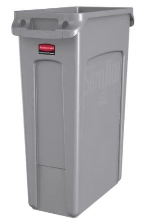 Slim Jim Recycling Waste Bin 87L Grey - Rubbermaid