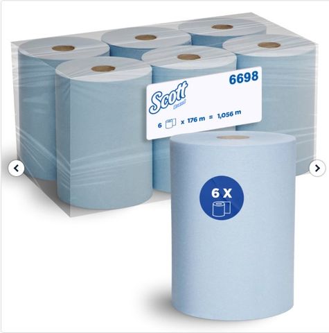 KC Scott Slimroll Hand Towel 1ply Blue 170M Ctn/6 (6698)