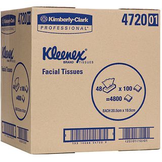 KC Kleenex White Facial Tissues 100 sheets Ctn/48 (4720)