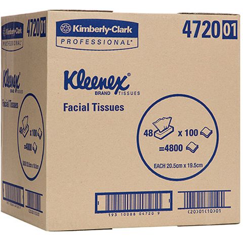 KC Kleenex White Facial Tissues 100 sheets Ctn/48 (4720)