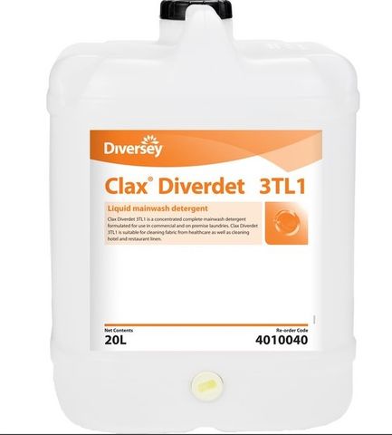 Diversey Clax 3TL 1 Liquid Blended Laundry Detergent 20L