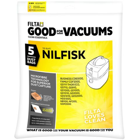 Filta Nilfisk GD Series Microfibre Vacuum Cleaner Bags 20016 Pk/5