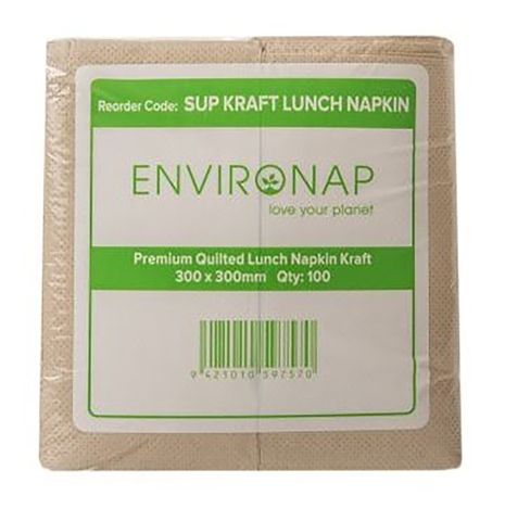 Environap Lunch Napkins 2 Ply 8 Fold Kraft Pk/100