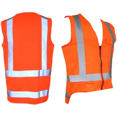 Hi-Vis Safety Vest Orange Medium