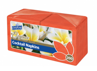 Castaway Elegance Cocktail Napkins Red Ctn/1000