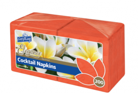 Castaway Elegance Cocktail Napkins Red Ctn/1000