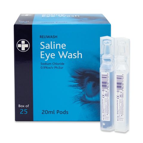 Reliwash Saline Eye Wash Pods Sterile 20ml Box/25