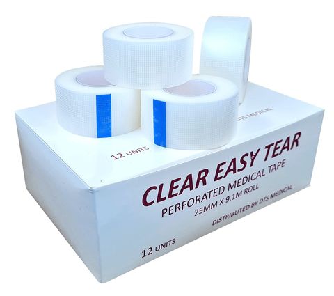 DTS Medical First Aid Tape 25mm x 9.1m Transparent