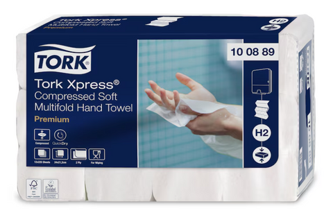 Tork H2 Xpress Compressed Soft Multifold Hand Towels Bale/12 (100889)