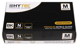Gloves Nitrile Black P/Free Medium Pk/100