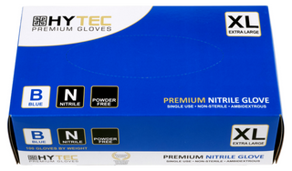 Gloves Nitrile Blue P/Free Premium 5g Cuff 240mm X-Large Pk/100