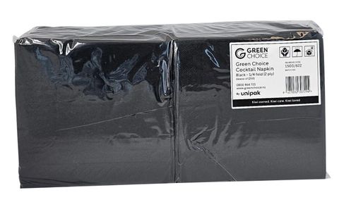 Cocktail Napkins 2ply Black 230mm x 230mm ctn/2000