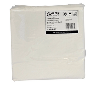Lunch Napkins 1ply 1/4 Fold White
