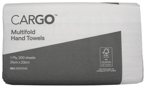 CARGO Multifold Hand Towels White Ctn/4000 sheets
