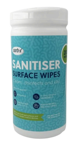 PH Sorb-X Sanitiser Surface Wipes 200/tub