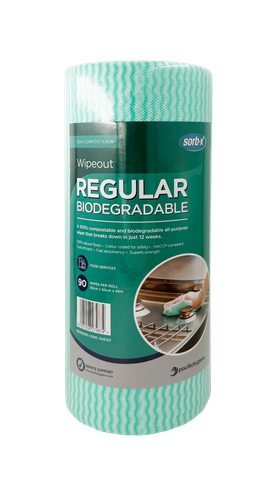 PH Sorb-X Biodegradable Wipeout Wipe Roll 90 Sheets Green