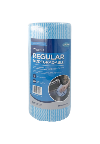 PH Sorb-X Biodegradable Wipeout Wipe Roll 90 Sheets Blue