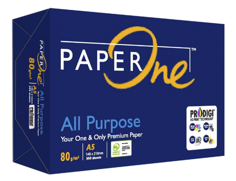 PaperOne A5 Copy Paper 80gsm White Ream/500