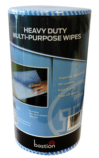 Bastion Heavy Duty Wipes Blue Roll/90 sheets