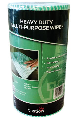 Bastion Heavy Duty Wipes Green Roll/90 sheets