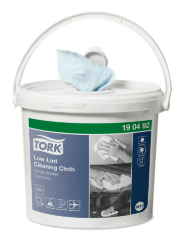 Tork W10 Low Lint Cleaning Cloth Handy Bucket/200 cloths (190492)
