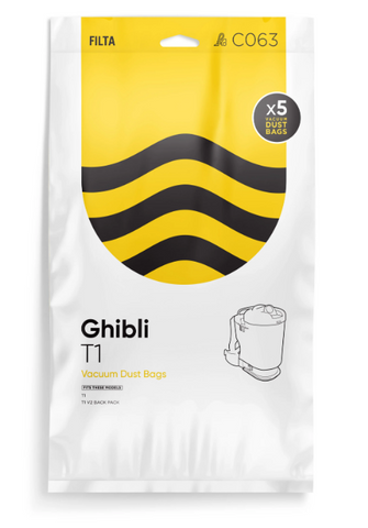 Ghibli T1 Backpack SMS Vac Bags C063 Pk/5